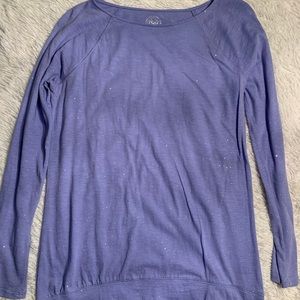 So Clothing Perry Winkle Long Sleeve Glitter Shirt